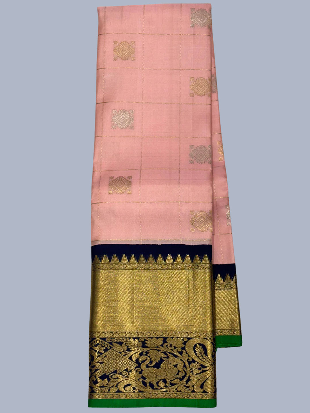 Pure Handwoven Gadwal Silk Saree Rose Pink -194