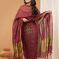 Handwoven Jamdani Linen Kurti  |  Maroon Red
