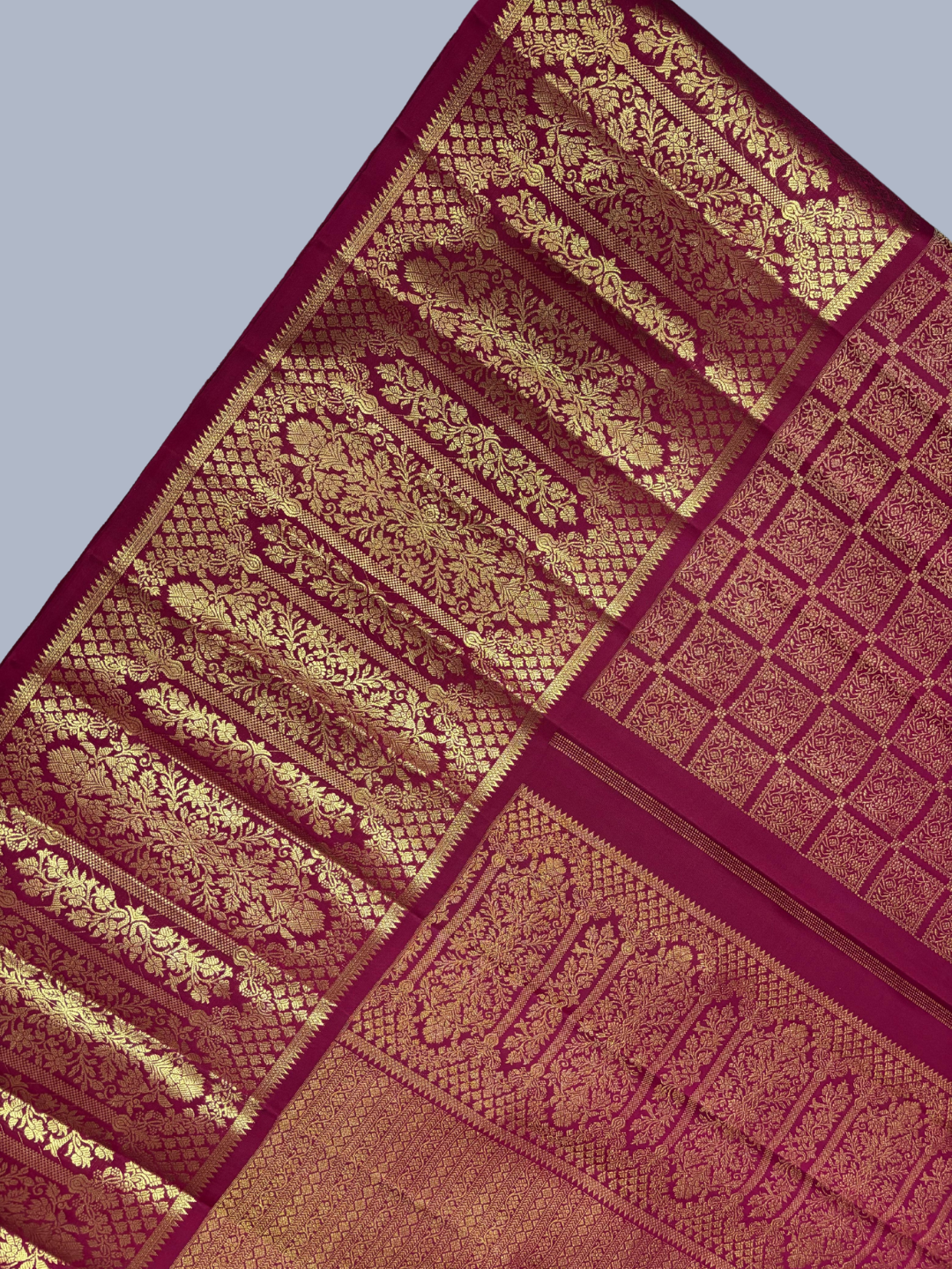 Pure Handwoven Kanchi Silk Saree In Coral Pink -216