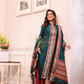 Teal Green | Handloom Jamdani Linen Unstitched 2-Piece Kurti | Baluchari Design