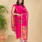 Hot Magenta | Handloom Jamdani Muslin Unstitched 2-Piece Kurti | Paithani Design