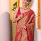Tissue Silk Jamdani Saree With Rich Pinkish-Red - 113