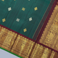 Pure Handwoven Gadwal Silk Saree With Forest Green - 011