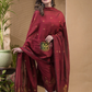 Terracotta Rouge | Handloom Jamdani Cotton Unstitched 2-Piece Kurti | Meenakari Design