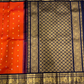 Orange Pure Handwoven Gadwal Silk Saree-201