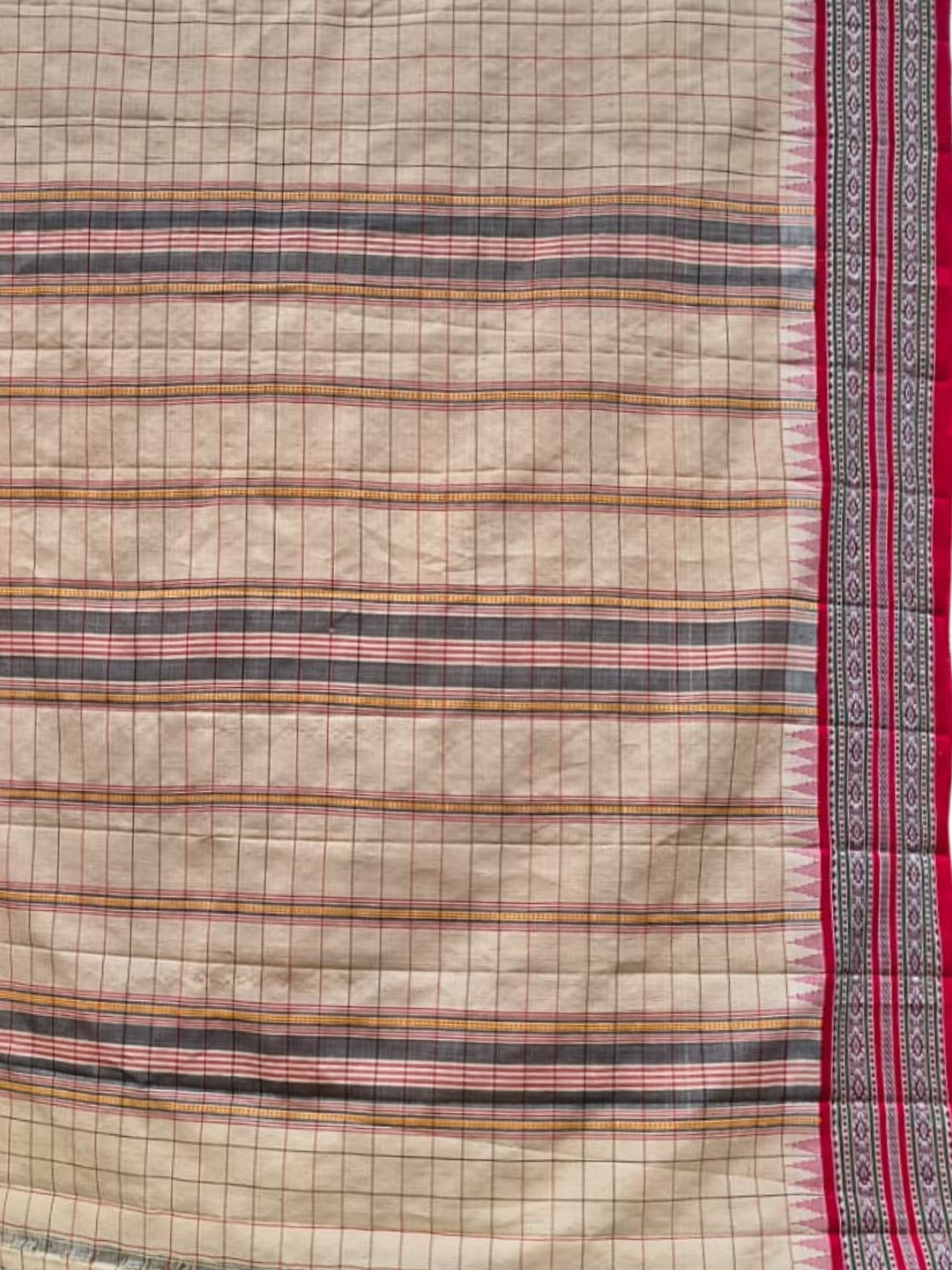 Handwoven Pure Vidarbha Tussar Silk Saree  |  Pale Brown