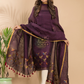 Raisin Plum | Handloom Jamdani Linen Unstitched 2-Piece Kurti