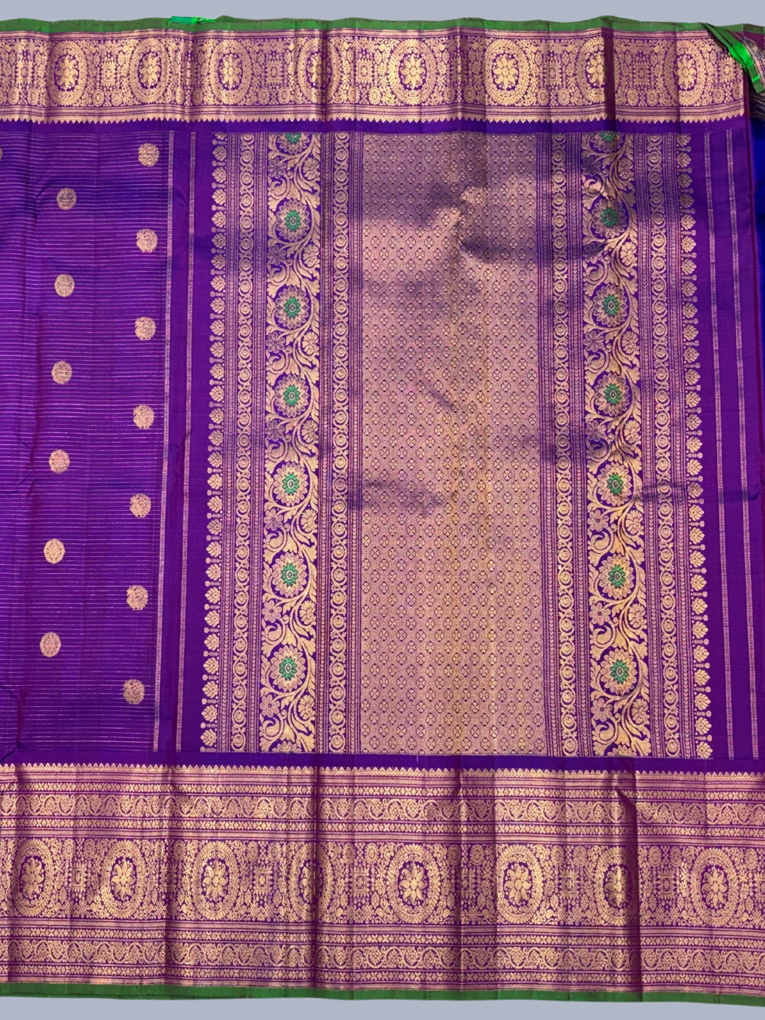 Pure Handwoven Kanchi [Tissue]  Silk Saree In Grape Purple -212