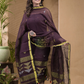 Dark Brown Pure Linen suit 2 piece Set Kurti & Dupatta (UNSTITCHED) -637