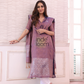 Dusty Lilac | Handloom Jamdani Linen Unstitched 2-Piece Kurti