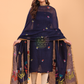 Midnight Blue Linen x Linen Jamdani 2-Piece Set Kurti & Dupatta (UNSTITCHED) - 051