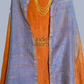 Neon Orange Handloom Linen X Linen 2-Piece Set Kurti & Dupatta (UNSTITCHED) - 859