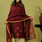 Handwoven Jamdani Linen Unstitched 2-piece Kurti | Deep Maroon