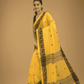Bright Yellow Jamdani Saree - 035 - indeloom