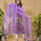 Amethyst Lavender | Handloom Jamdani Muslin Unstitched 2-Piece Kurti | Tantuj Design