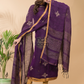 Wine Purple Linen X Linen 2-Piece Set Kurti & Dupatta (UNSTITCHED) - 070