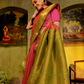 Handloom Korvai Silk Cotton Saree  |  Magenta Pink