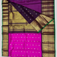 Handwoven Pure Gadwal Silk Saree  |  Magenta Pink