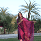 Grape Purple Muslin Jamdani 2-Piece Set Kurti & Dupatta (UNSTITCHED) - 369 - indeloom