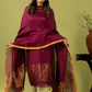Handwoven Jamdani Linen Unstitched 2-piece Kurti | Wine Red