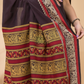 Dark Maroon Baluchari Linen 2-Piece Set Kurti & Dupatta (UNSTITCHED) - 049