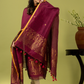 Handwoven Jamdani Linen Unstitched 2-piece Kurti | Wine Red