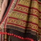 Dark Maroon Baluchari Linen 2-Piece Set Kurti & Dupatta (UNSTITCHED) - 049