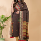Russet Brown Baluchari Linen 2-Piece Set Kurti & Dupatta (UNSTITCHED) - 050