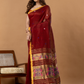 Pure Handloom Linen Saree | Deep Red