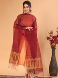 Handwoven Muslin Jamdani Dupatta | Copper Brown