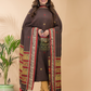 Russet Brown Baluchari Linen 2-Piece Set Kurti & Dupatta (UNSTITCHED) - 050