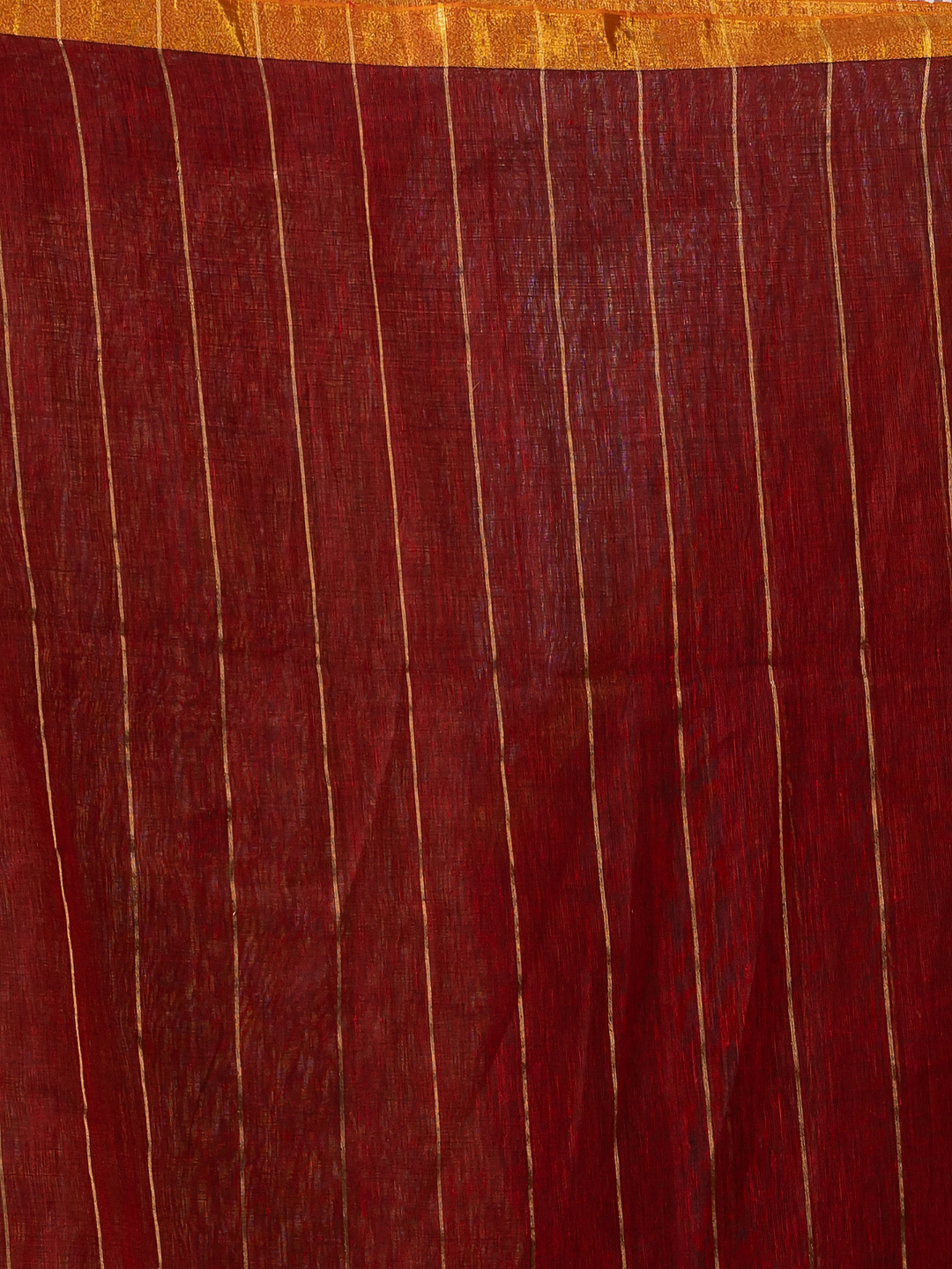 Pure Handloom Linen Saree | Deep Red