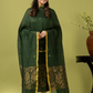 Handwoven Jamdani Linen Unstitched 2-piece Kurti | Forest Green