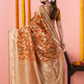 Classic Benarasi Katan Semi Silk Saree | Copper Brown