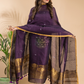 Grape Purple Cotton Linen 2-Piece Set Kurti & Dupatta (UNSTITCHED) - 005
