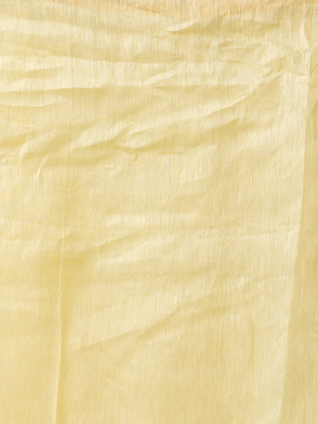 Pure Jamdani Linen Saree | Light Yellow  and Yelllow  | Half and Half style with Contrast Border