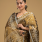 Tissue Silk Jamdani Saree Dark Green -045