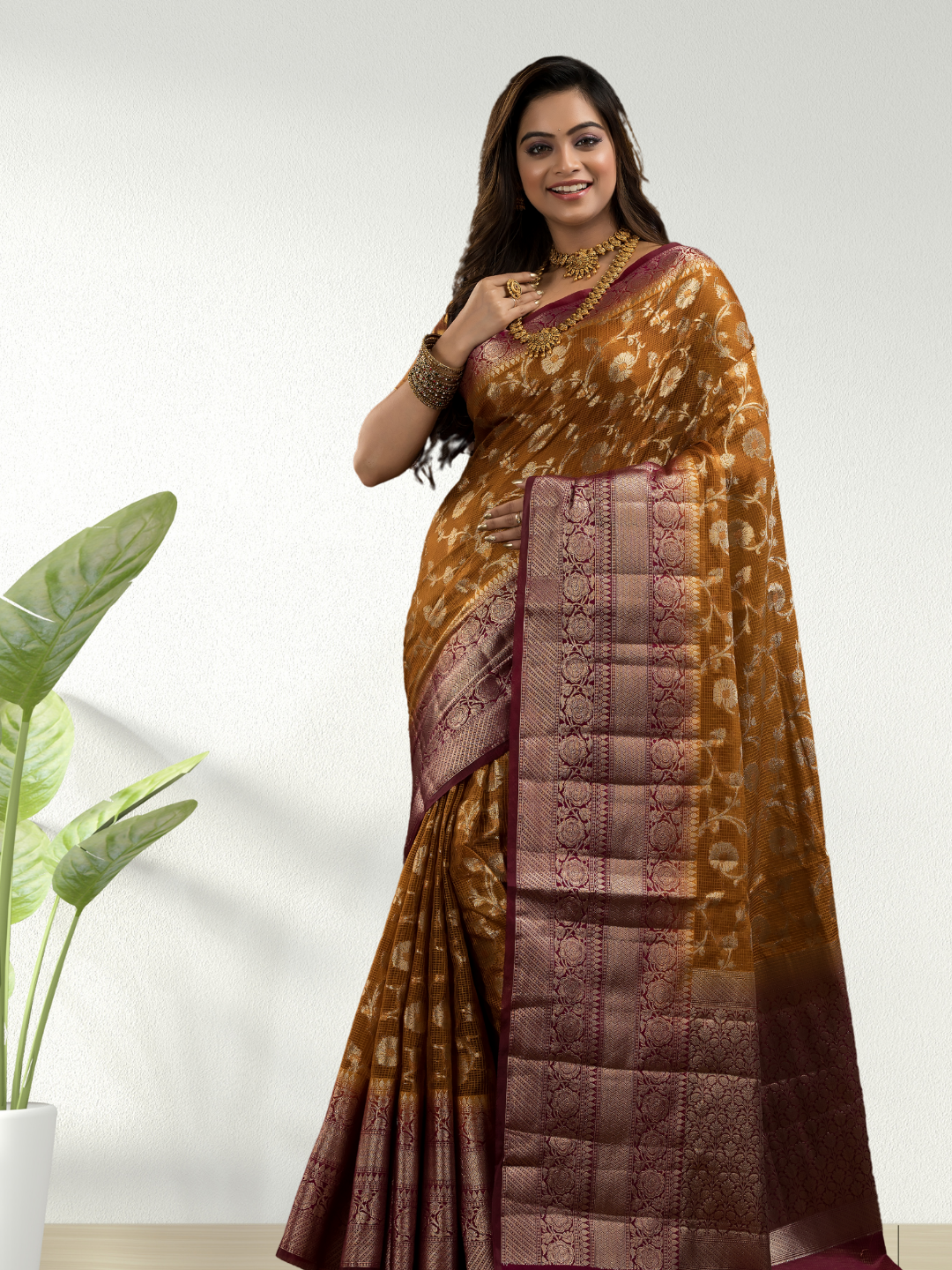 Dijon Yellow Cotton Silk Saree - 012