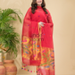 Apple Red Sequin Paithani Jamdani 2-Piece Set Kurti & Dupatta (UNSTITCHED) -898