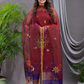 Cherry Red Cotton Silk Jamdani 2-Piece Set Kurti & Dupatta (UNSTITCHED) - 105