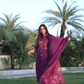 Grape Purple Muslin Jamdani 2-Piece Set Kurti & Dupatta (UNSTITCHED) - 369 - indeloom