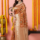 Classic Benarasi Katan Semi Silk Saree | Copper Brown