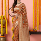 Classic Benarasi Katan Semi Silk Saree | Copper Brown