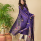 Grape Purple Mercerised Cotton Meenakari Motif 2-Piece Kurti & Dupatta (UNSTITCHED)-874