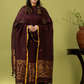 Handwoven Jamdani Linen Unstitched 2-piece Kurti | Deep Plum