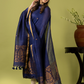 Handwoven Jamdani Linen Unstitched 2-piece Kurti | Navy Blue