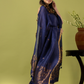 Handwoven Jamdani Linen Unstitched 2-piece Kurti | Navy Blue
