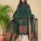 Forest Green Muslin Linen 2-Piece Set Kurti & Dupatta (UNSTITCHED) - 868