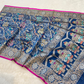 Pure Banarasi Exclusive Ektara Kora JAMDANI Tilfi saree  | Navy Blue
