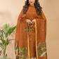 Dark Orange Linen X Linen 2-Piece Set Kurti & Dupatta (UNSTITCHED) - 077